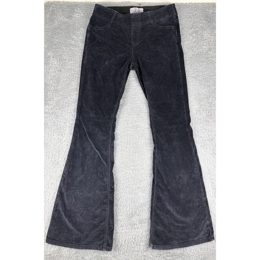 Free People We The Free Gray Corduroy Pull On Penny Flare Pants Size 28 Boho
